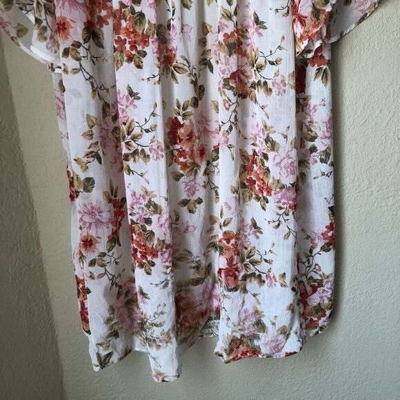 American Eagle Outfitters Medium Kimono Cardigan Rose Print Sheer Cottage Core - Picture 8 of 11